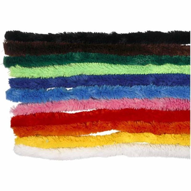žica plišana debela 25mm x 45cm, set 12 žica