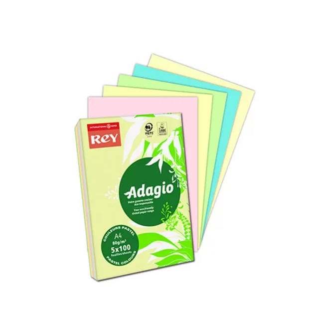 Papir fotokopirni A4 80g 1/500 set 5 pastelnih boja