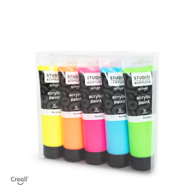 BOJA AKRILNA 120ml set 1/5 FLUORESCENTNE BOJE CREALL