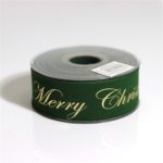 TRAKA PLATNENA MERRY CHRISTMAS velvet  ZELENA 40mm/10m