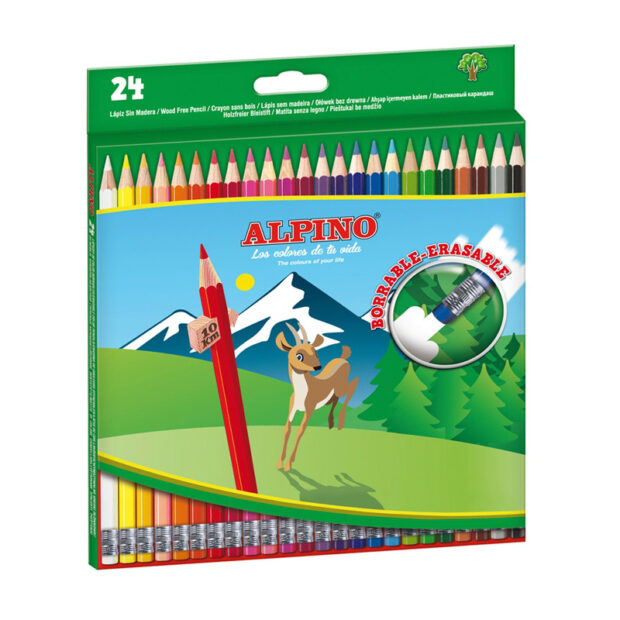 BOJICE DRVENE 1/24 ALPINO sa gumicom izbrisive