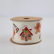 TRAKA PLATNENA BOŽIĆNA motiv GINGERBREAD MAN 63mm/10m